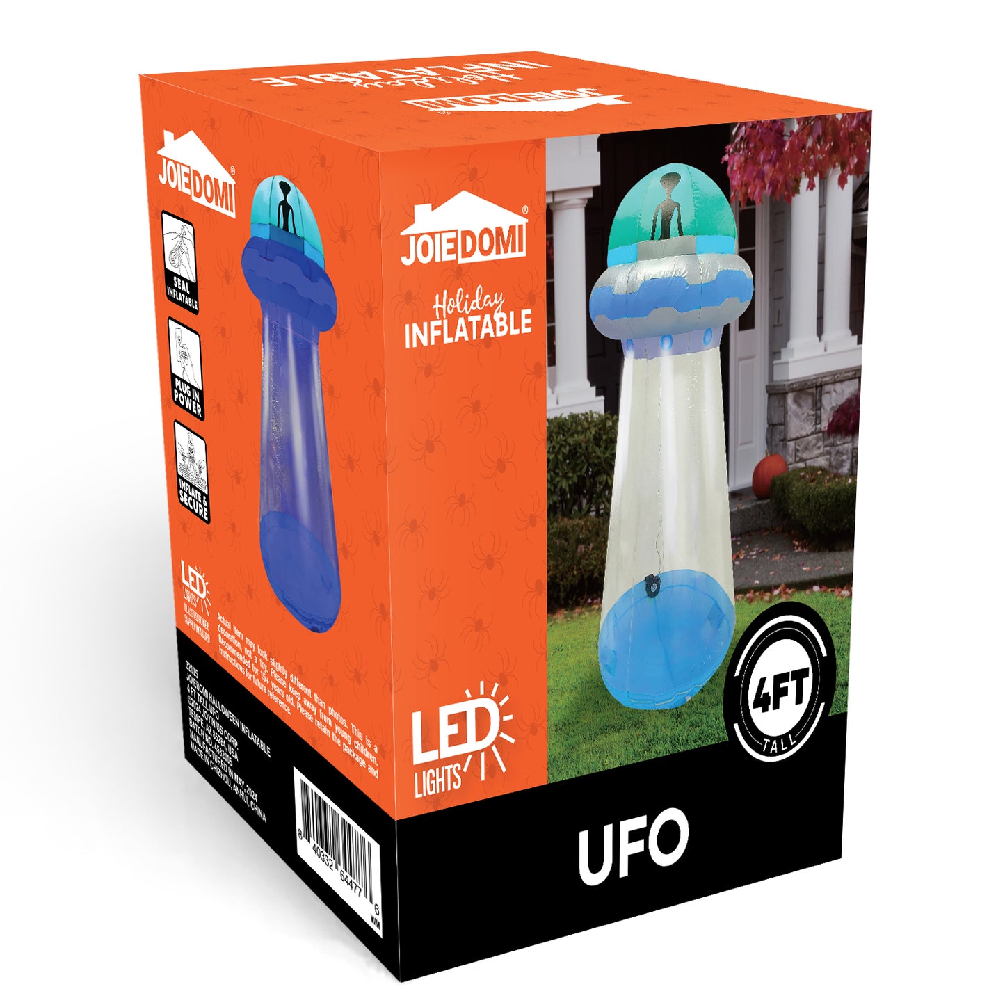Syncfun 4 FT Halloween Inflatable UFO Alien Decoration with Built-in LEDs,UFO Halloween Decorations Outdoor Blow Up Yard Lawn Decoration