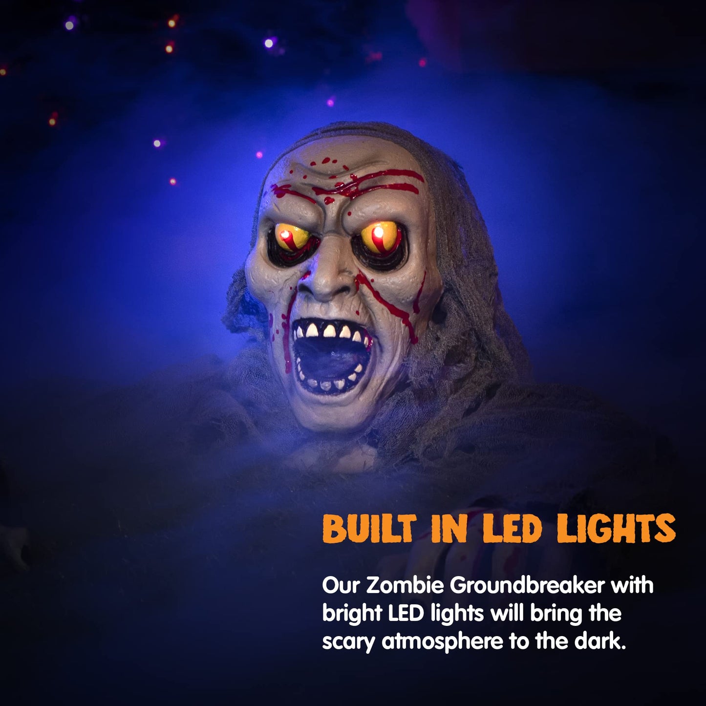 JOYIN Halloween Light-Up Zombie Groundbreaker Animated with bloodstain and Creepy Sound for Halloween Outdoor, Lawn, Yard, Patio Decoration, Halloween Haunted House Decorations