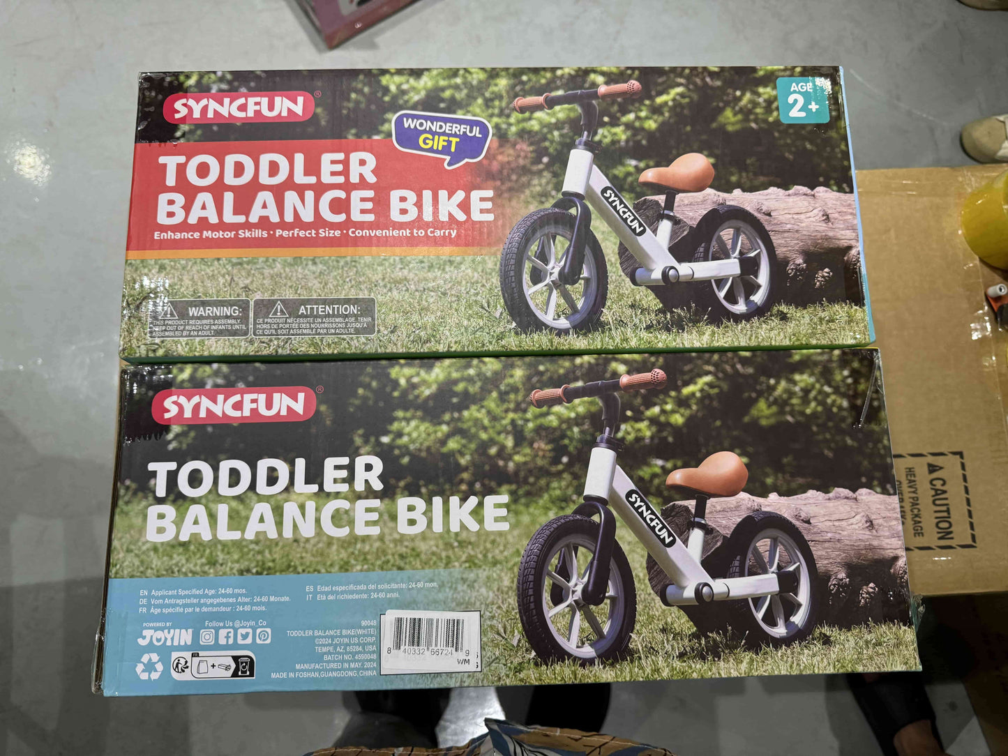 Balance Bike 2 Year Old 12" Toddler bike for Kids Age 18 Months to 5 Years Old No Pedal Adjustable Riding Toys with Anti-Skid Tires, Boys & Girls Gifts for Birthday Christmas, White