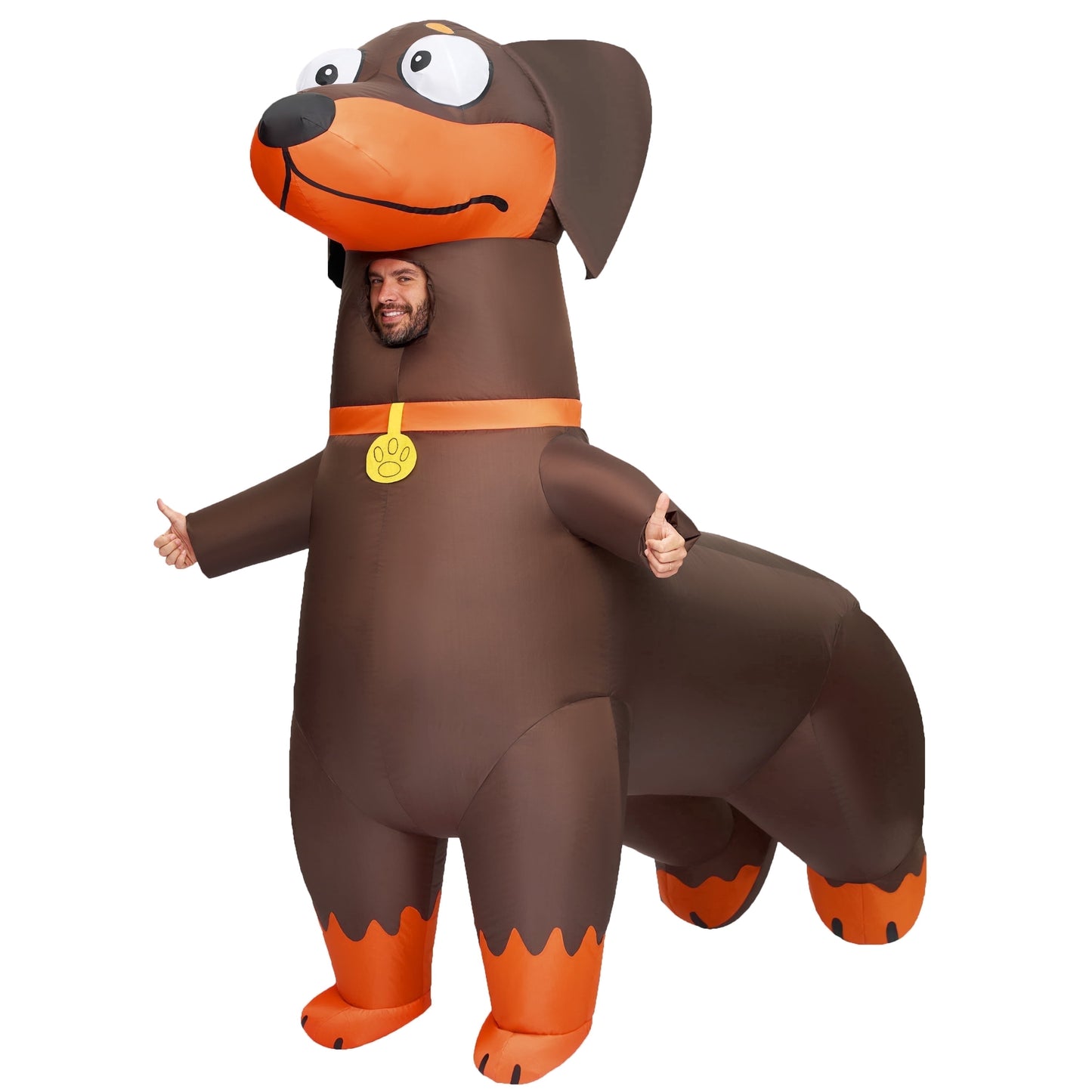 Joyfy Inflatable Dachshund Costume for Adults - Full Body Inflatable Dog Costume for Halloween Cosplay Puppy Theme Party