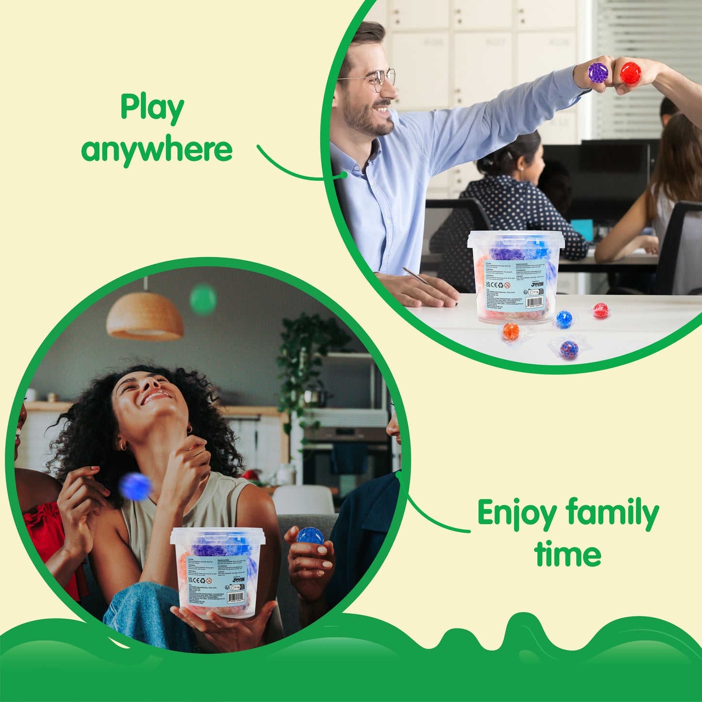 SYNCFUN 9 Pack Mini Stress Balls Fidget Toys for Adults Stress Relief Squishies for Kids, Orbeez Anxiety Calming Squeeze Balls, Party Favors, Prize (1.57")