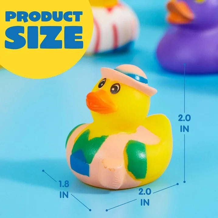 SYNCFUN 30 Pcs Rubber Ducks, Random Assortment Mini Rubber Duckie Toys with Mesh Carry Bag for Kids Baby Bath Shower Toys, Birthday Gifts, Summer Beach Pool Activity, Party Favors