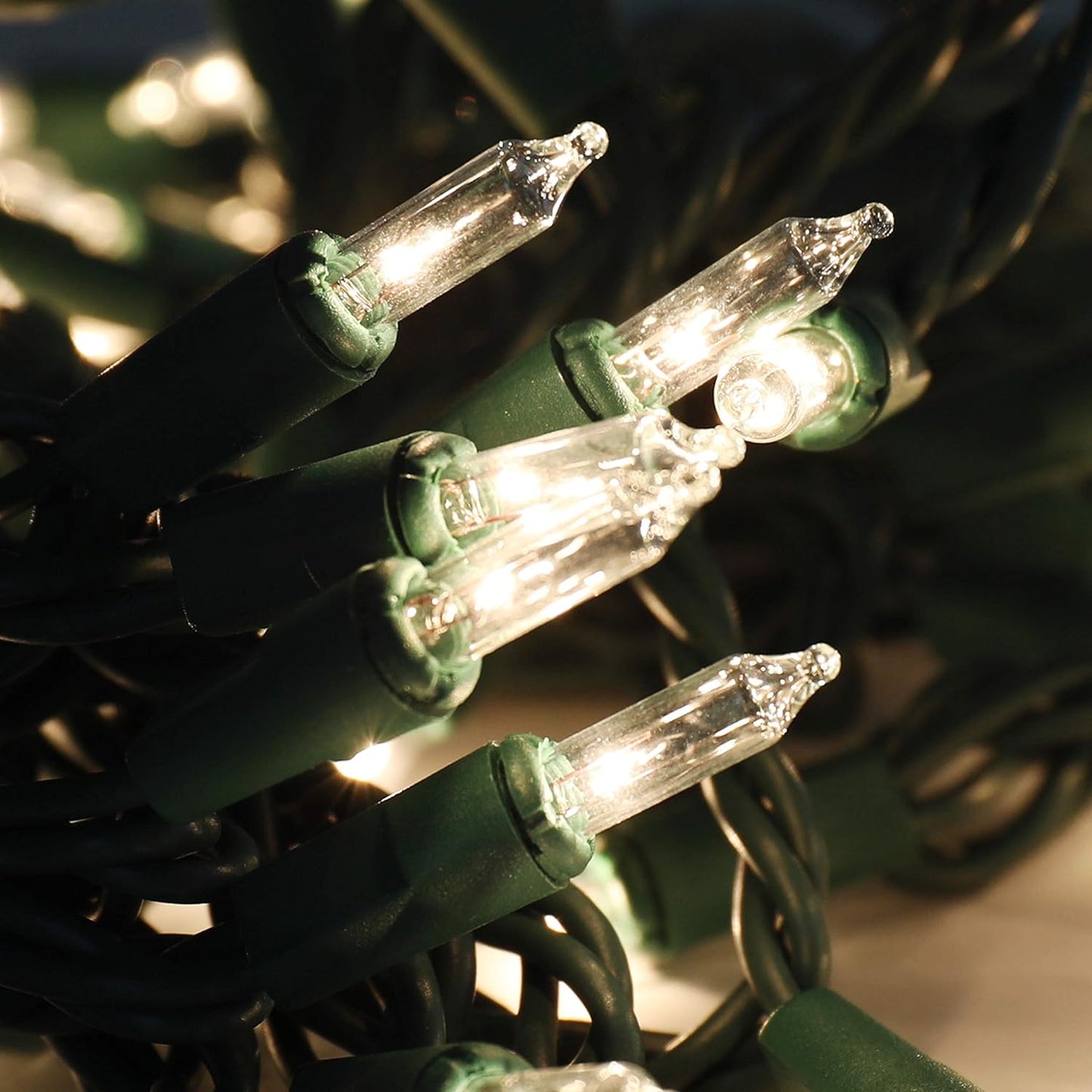 SYNCFUN Clear Christmas Lights,21.5FT 100-Count Led Warm White Christmas String Lights,Connectable Green Wire Xmas Tree Lights for Indoor Outdoor Christmas Decorations Holiday Party Decor