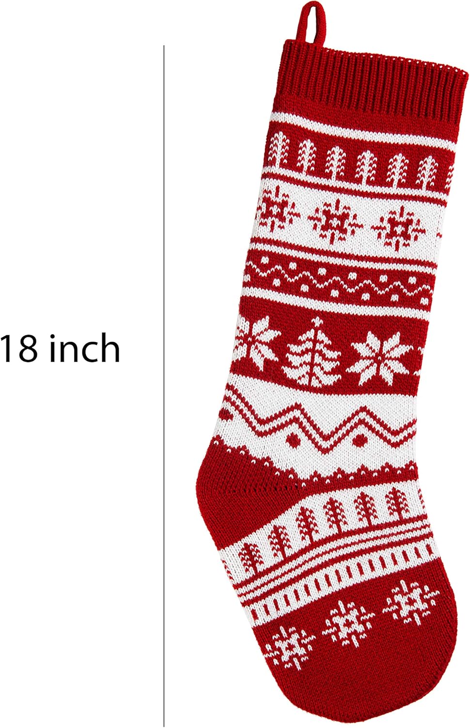 Joyfy 6 Pcs 18" Knit Christmas Stockings, Large Rustic Yarn Xmas Stockings for Family Holiday Decorations