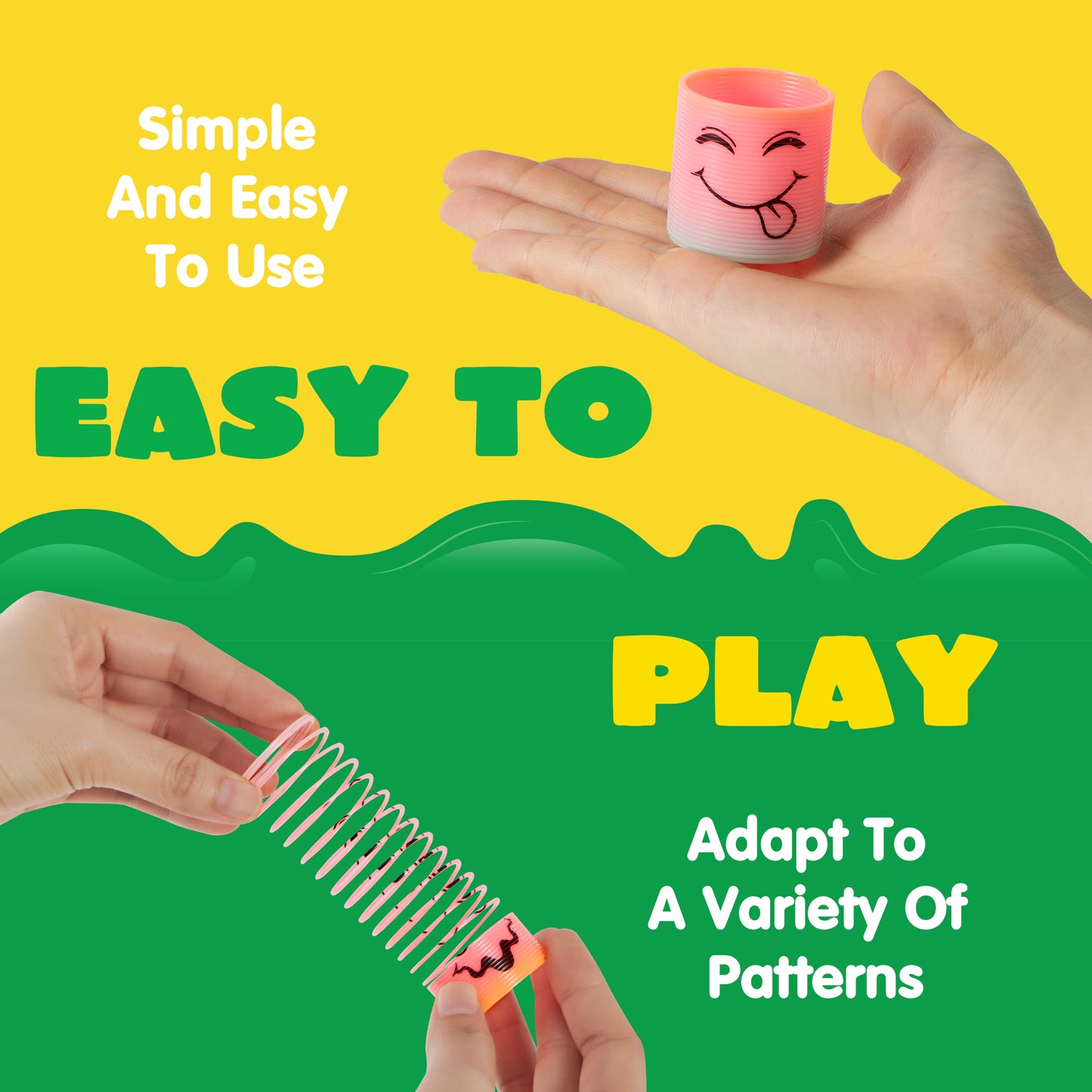 Joyfy 120 Pcs Mini Slinky Toy Rainbow Spring Party Favor for Kids Goodie Bags Plastic Fidget Stress Coil Toys for Carnival Prize Birthday, Pinata Stuffers