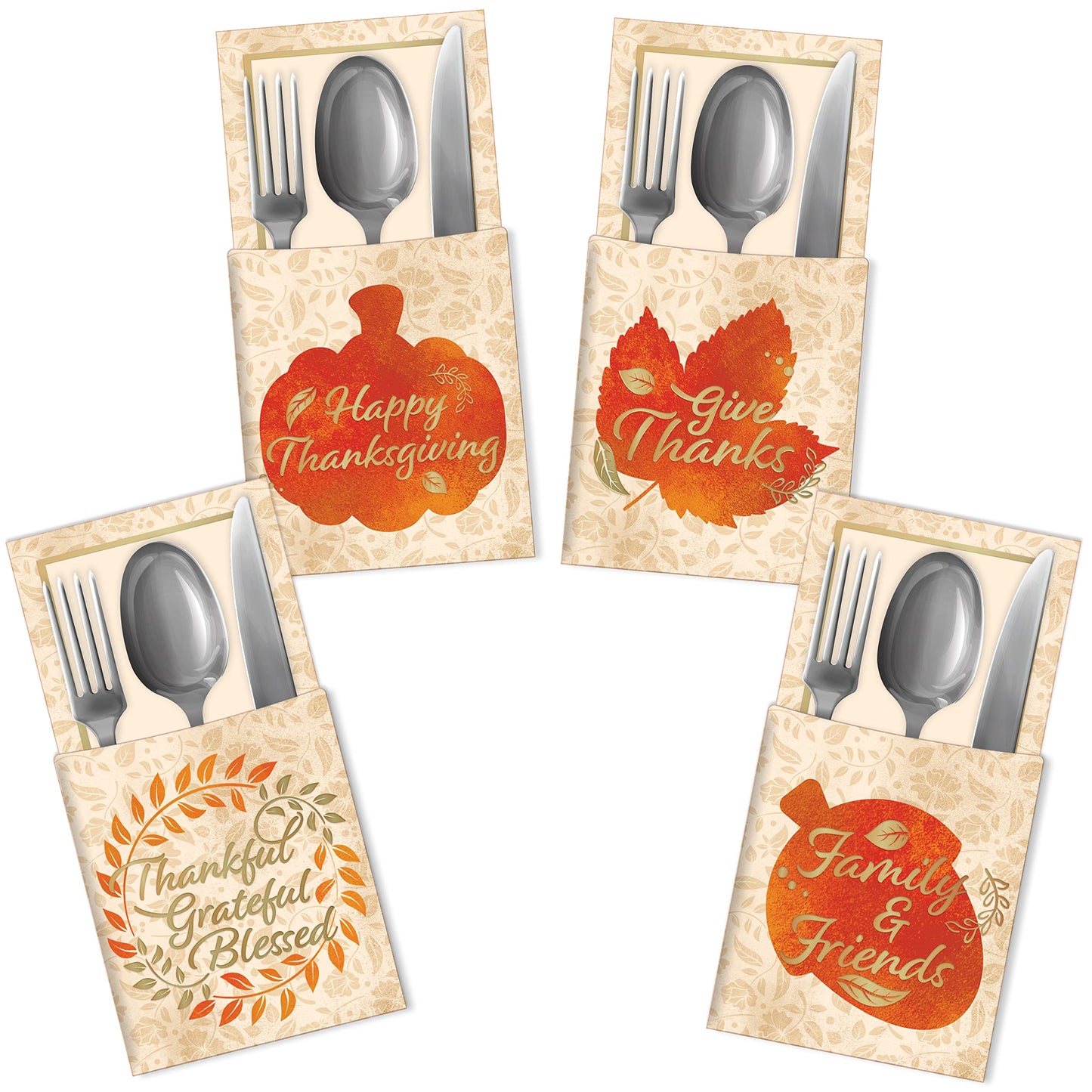 JOYIN 36 Thanksgiving table decoration Cutlery Holders Set for Fall Party Favor Supplies Dinner Centerpiece