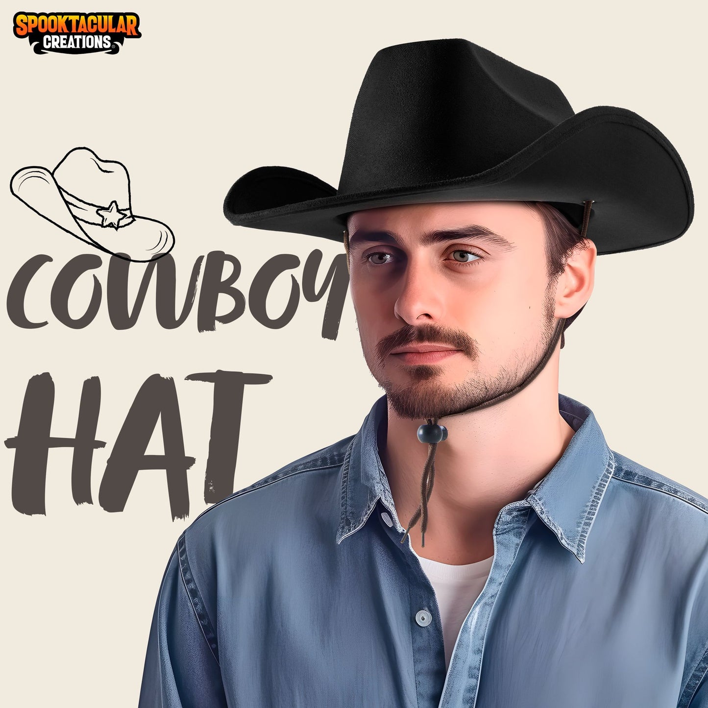 SYNCFUN Cowboy Hat for Adults and Kids, Western Cowboy Hat for Halloween Costume Accessory