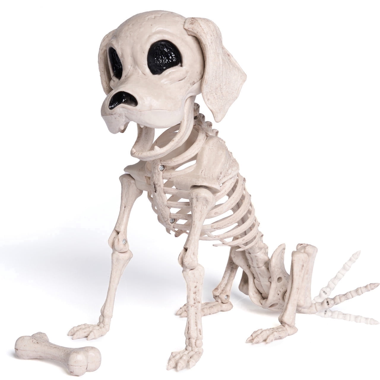 Joyfy 9.8 Inch Halloween Skeleton Dog Skeleton Halloween Decor,Pose-N-Stay Plastic Skeleton Bones with Posable Joints for Hallowmas Decoration Outdoor Haunted House Party