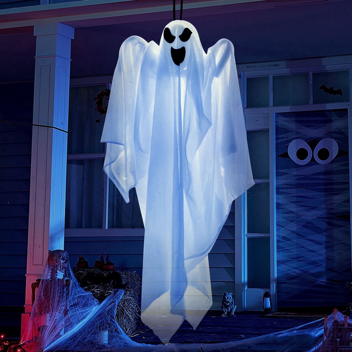 Joyfy Hanging Ghost Halloween Decorations Outdoor,27.5 Cute Flying Ghosts Outdoor Hanging Halloween Decorations Yard Decorations