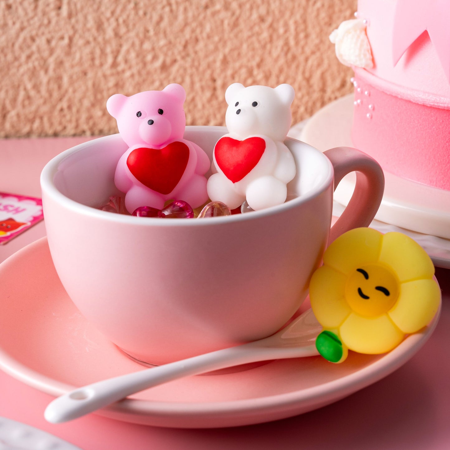 30 Packs Valentine’s Day Gift Cards with Mochi Squishy Toys, Kawaii Squeeze Toys with 6-Design Hangers, Stress Relief Fidget Toys for Kids Valentine's Party Favors, School Classroom Exchange