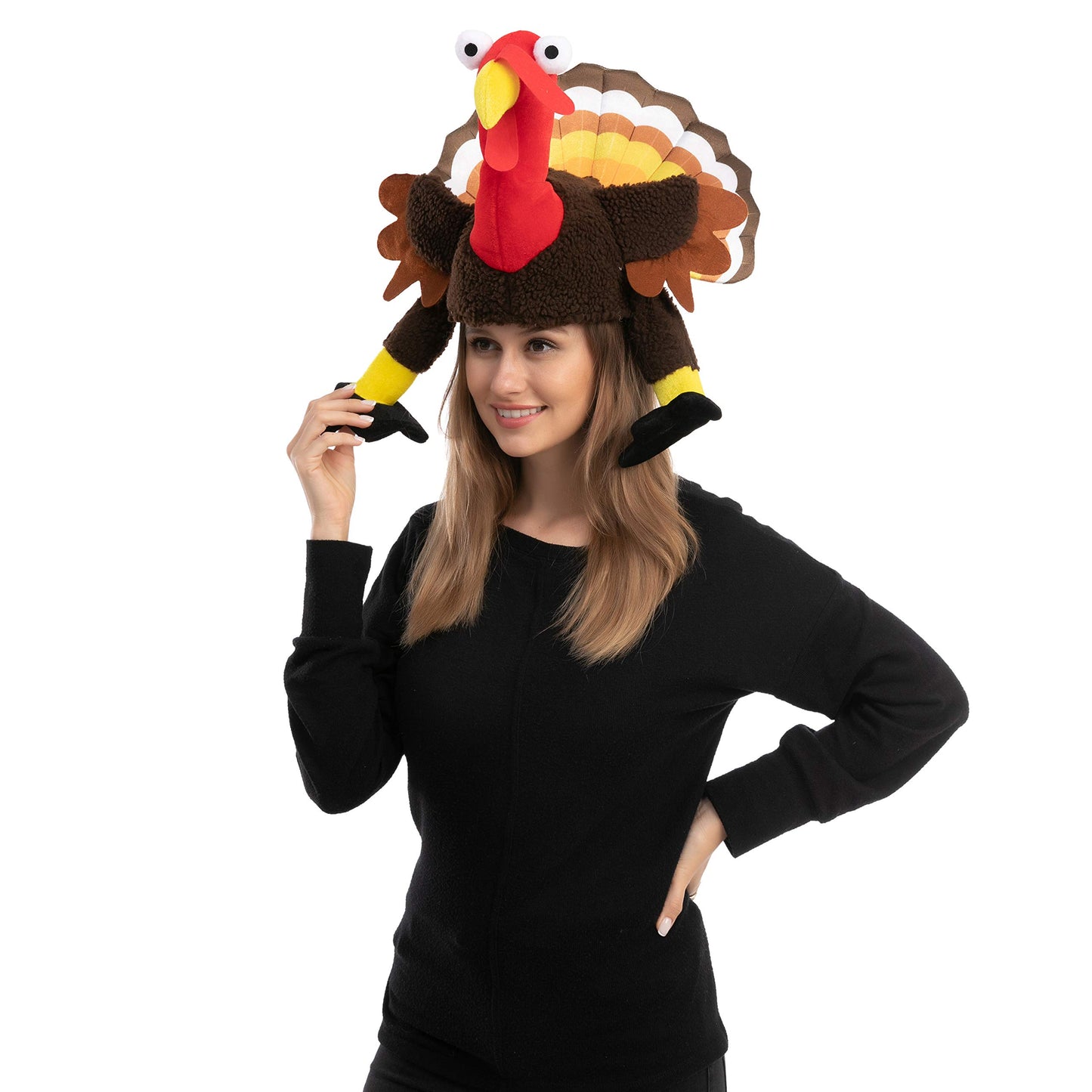 JOYIN Thanksgiving Turkey Hat Wings Moving for Thanksgiving Trot Dress Up Party, Role Play and Carnival Cosplay (Brown)