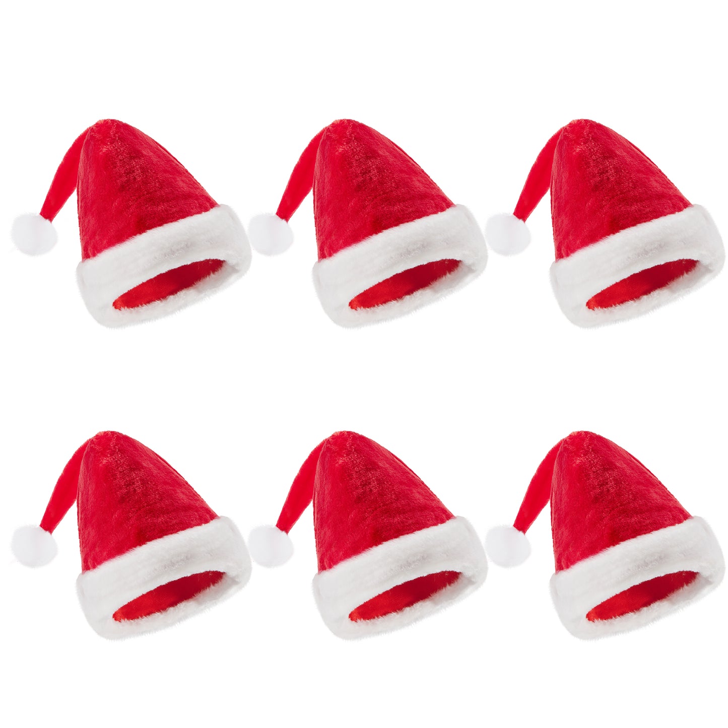 Syncfun 12 Pack Santa Hat,12.5 x 20 Inch Santa Hats for Adults Christmas Hats Plush Red Velvet Santa Hats Bulk for Adults Men Women Kids Christmas Party Favors Holiday Props