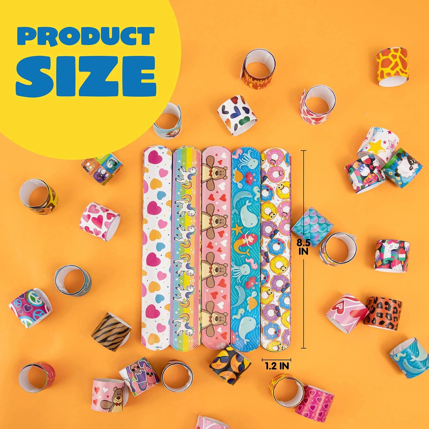 Joyfy 144 Pcs Slap Bracelets Party Favors for Kids, Bulk Wristbands with 36 Designs for Birthday Goody Bags Stuffers, Classroom Prizes Exchanging Gifts, Pinata Stuffers