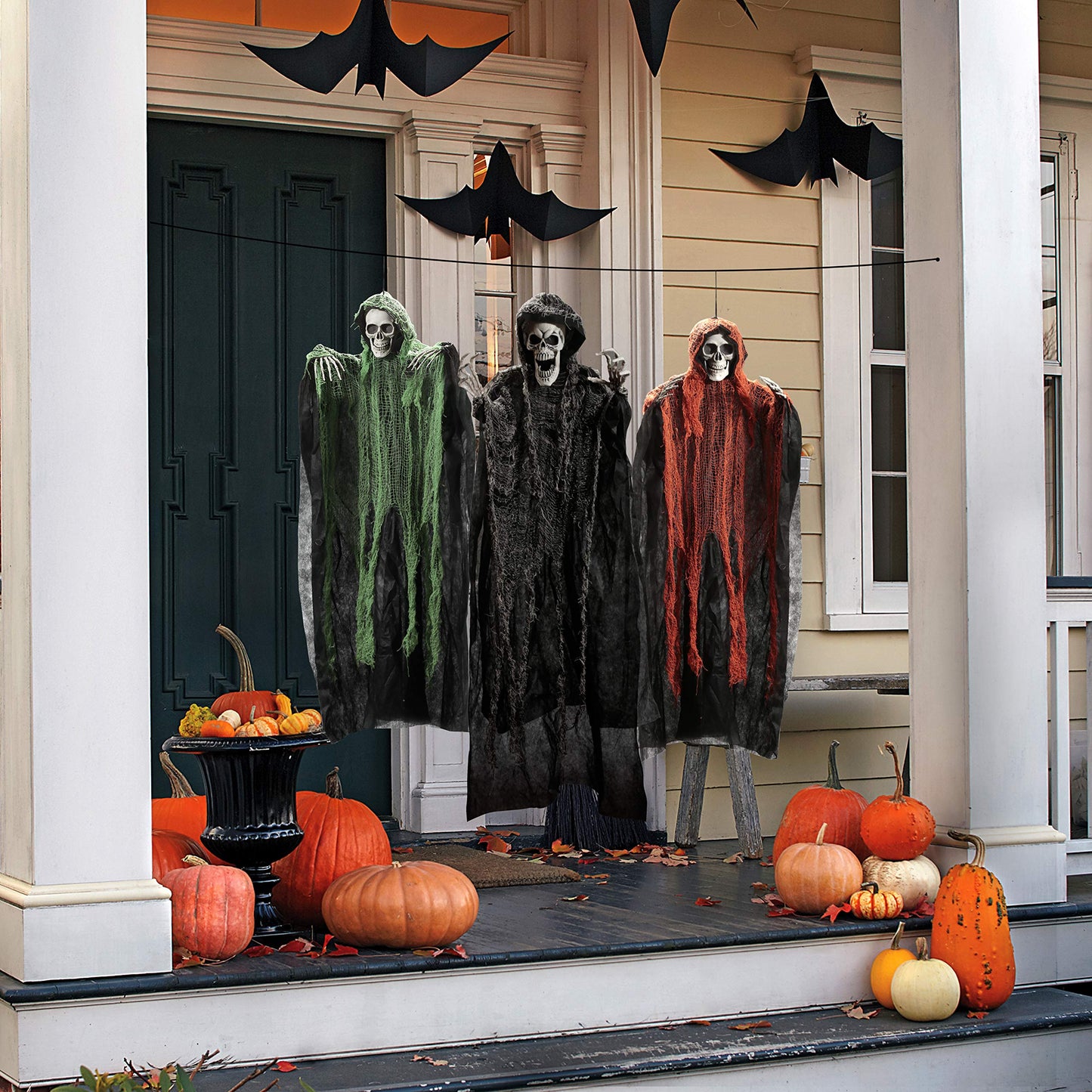 Joyfy 3 Pack Halloween Hanging Ghosts,Scary Skeleton Ghosts Grim Reapers Decorations for Halloween Indoor Outdoor Yard Home Decorations
