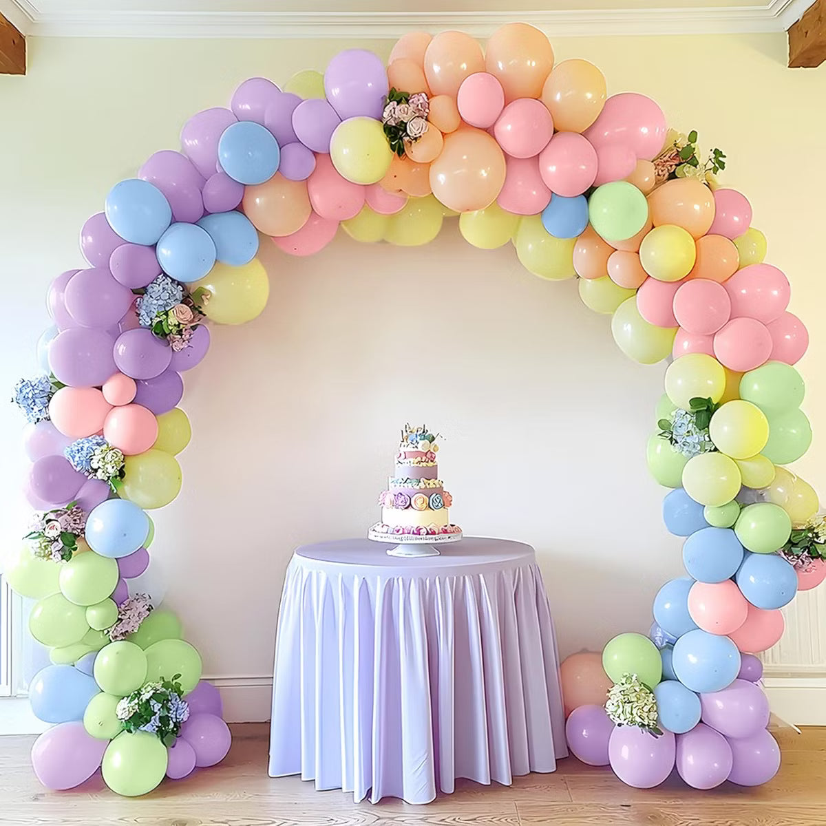 Joyfy 144Pcs Pastel Rainbow Balloon Arch Kit Garland Latex Balloons for BIrthday Wedding Party Baby Shower Graduations Easter Holiday Decor