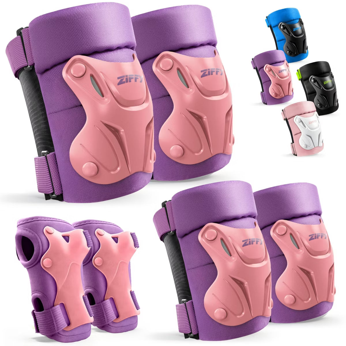 Knee Pads Set for Kids - Adjustable Knee & Elbow Pads with Wrist Guards for for Boys Girls Skateboard Roller Skating Cycling Bike - Purple S 5 out of 5 stars 1