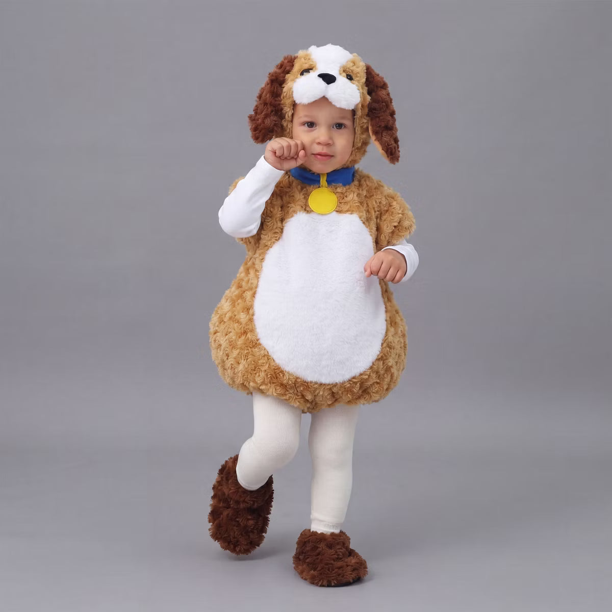 Joyfy Halloween Costume Puppy Suit for Kids, Soft Plush Jumpsuit for Toddler – Puppy Suit for Baby Halloween Dress Up Party, 12-18 Months