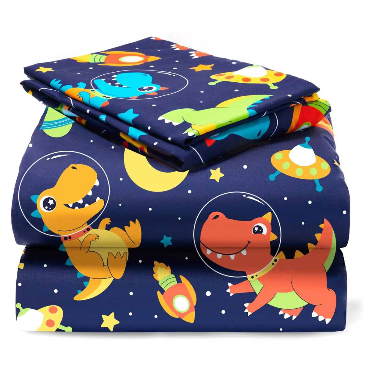 Joyfy Kids Twin Sheet Set Astronaut 3 Piece Bed Sheets Deep Pocket Wrinkle Free Cozy Toddler Bedding Set Soft Microfiber Fade Resistant Breathable