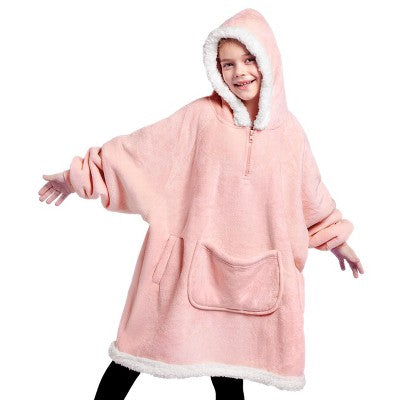 kids Wearable Blanket Hoodie for Fleece Hooded Blanket Warm Cozy Wearable Throw Oversized Hoodie with Giant Pocket & Sleeves for kids