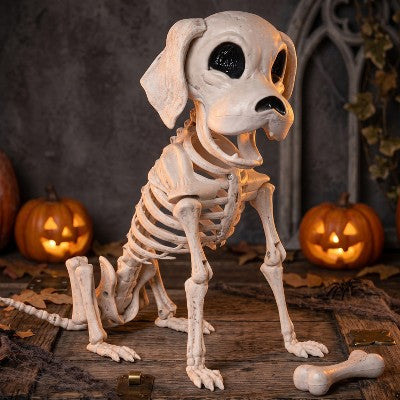 Joyfy 9.8¡¯¡¯ Posable Halloween Dog Skeleton Full Body Posable Joints Skeleton Puppy for Halloween Decoration, Graveyard Party Decoration