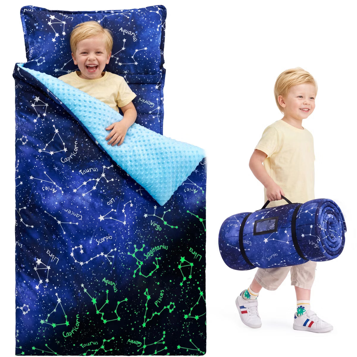 Slumber Bag Portable Microfiber Glow in The Dark Galaxy