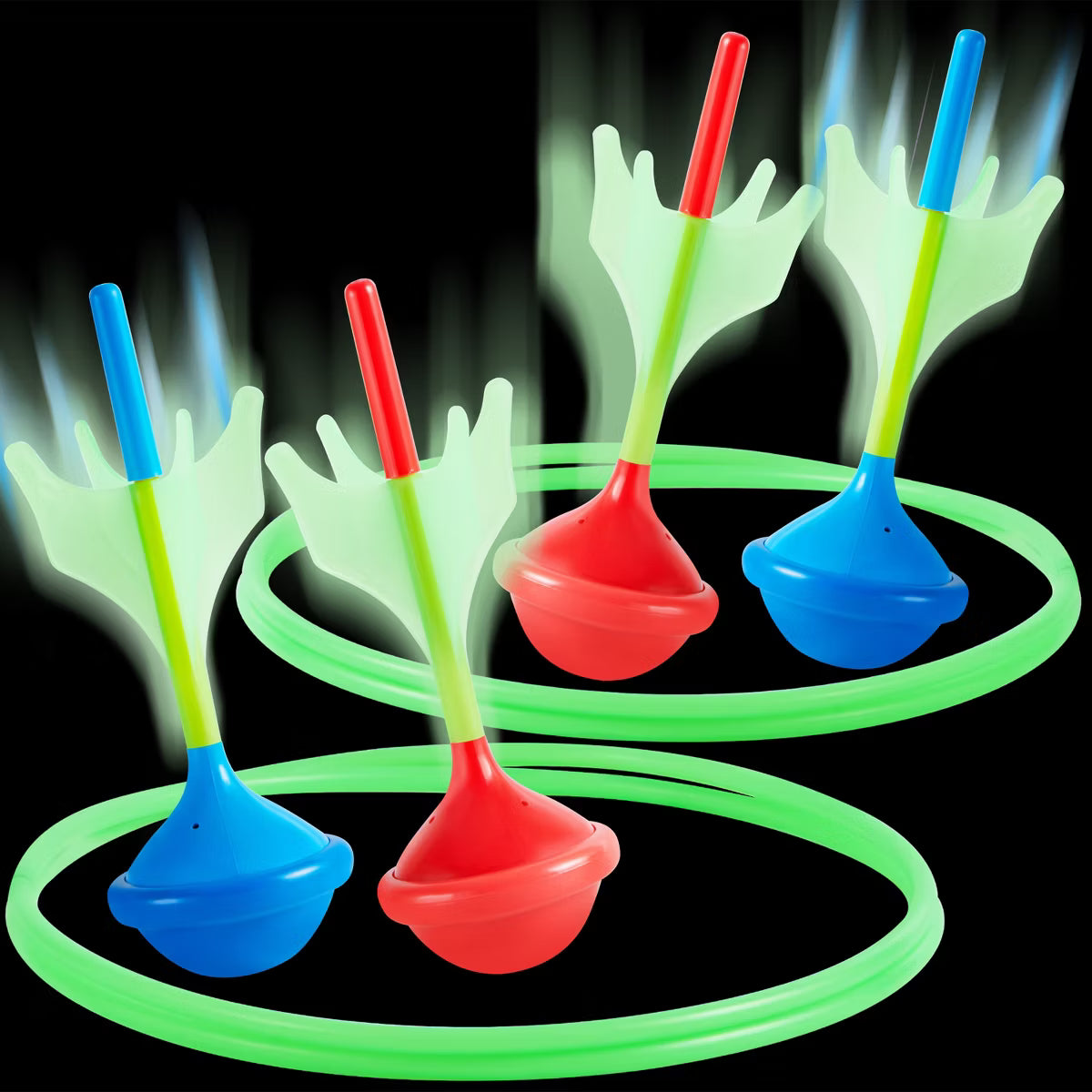 Joyfy Glow-in-the-Dark Lawn Darts Game Set for All Ages - Safe Soft-Tip Outdoor Darts for Family Fun, Camping, and Backyard Activities