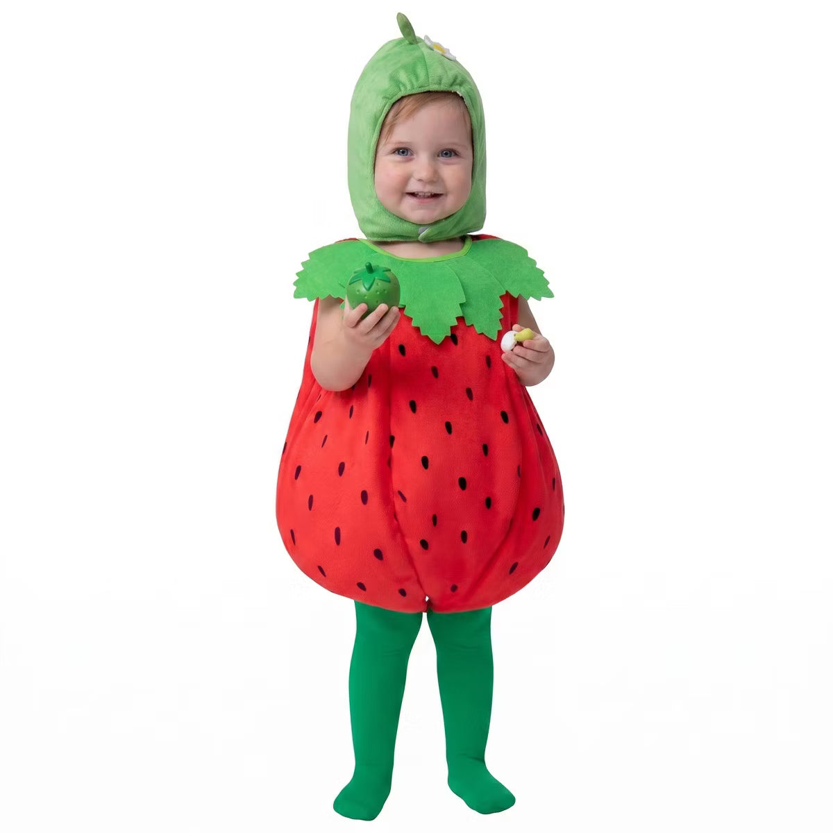 Joyfy Halloween Baby Strawberry Costume Toddler, Infant Fruit Costume for Girls Kids Halloween Dressup Party-18-24 months