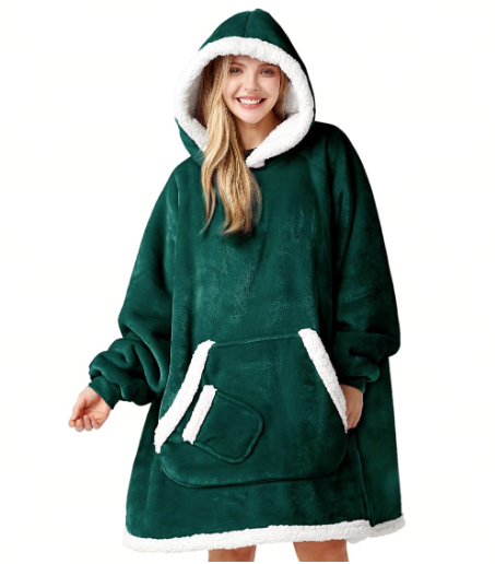 Joyfy Wearable Blanket Hoodie for Women Men Gifts for Adult Wearable Throw with Pocket & Sleeves Women Mom Cozy Fleece Hooded Blanket Sweatshirt (Copy) (Copy)