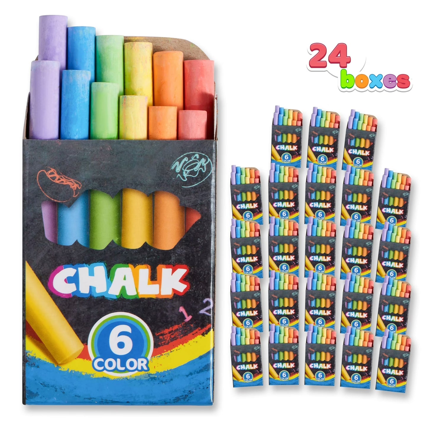 Joyfy 288 Count Mini Chalk for Kids, Non Toxic Colored Chalks Bulk for Blackboard Outdoor, Party Favors, School Supplies for Teachers, Classroom Prizes, Easter Basket Stuffer, Goody Bag Fillers