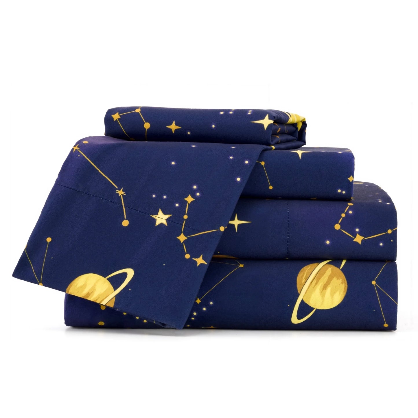 Joyfy Full Kid's Microfiber Sheet Set Blue Starry,4 Pcs