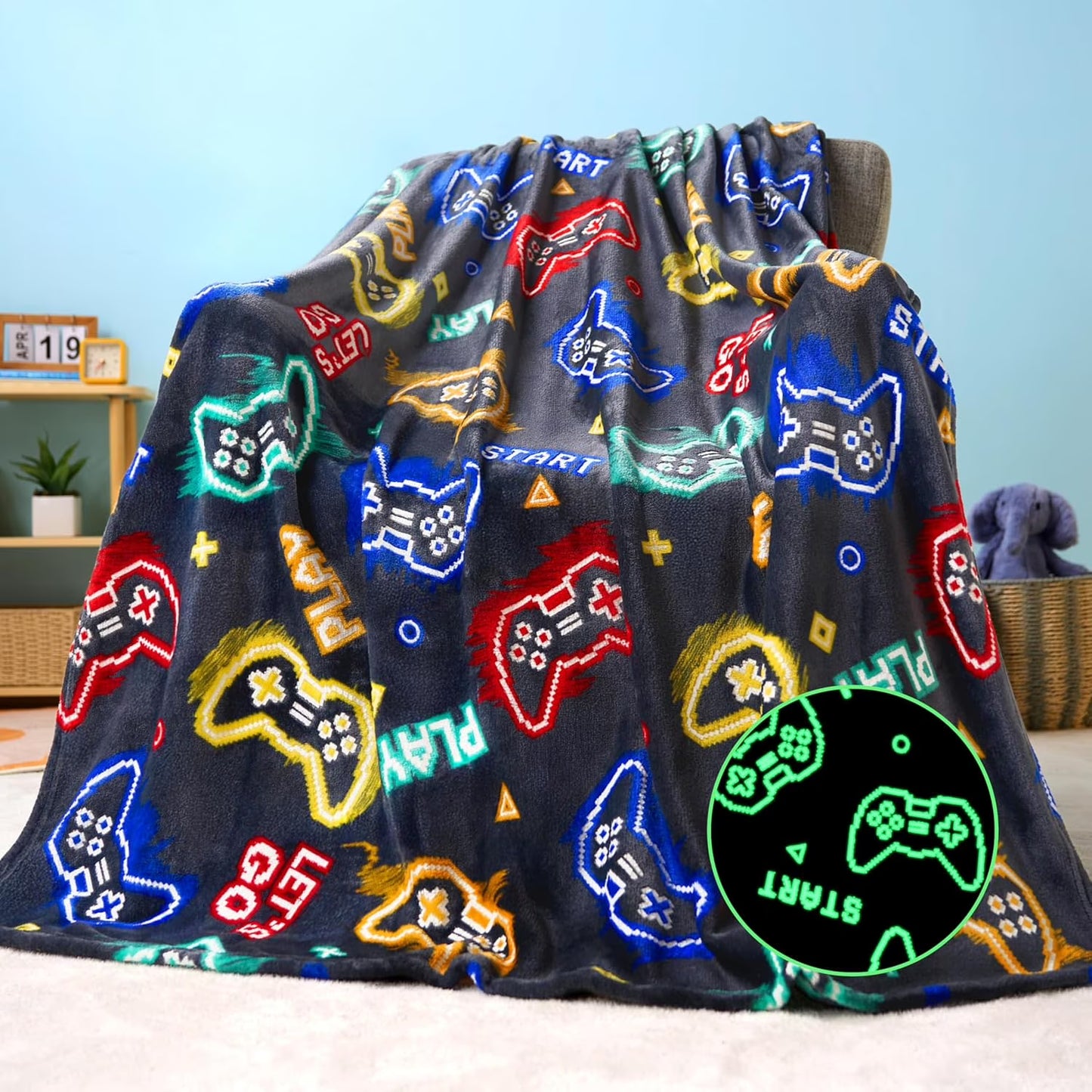 Joyfy Glow in The Dark Blanket Unicorn Gifts for Girls 50 x 60 Soft Cozy Flannel Kids Throw Blanket