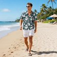 Joyfy Men Hawaiian Shirt, Casual Short Sleeve Button Down for Summer Beach Vacation