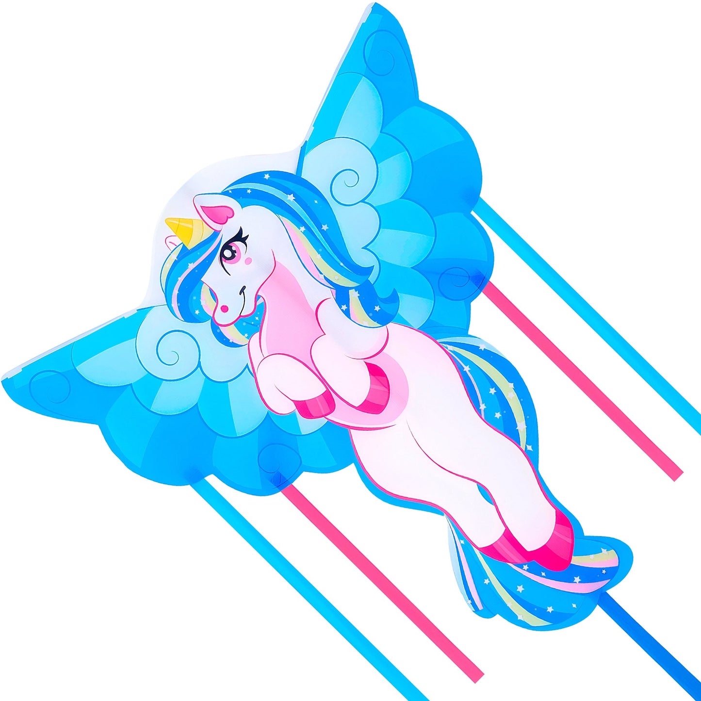 Joyfy Pink Unicorn Kite - 43.3"Giant Kite for Kids and Adults with 262.5 ft String Easy to Fly Outdoor Games and Activities