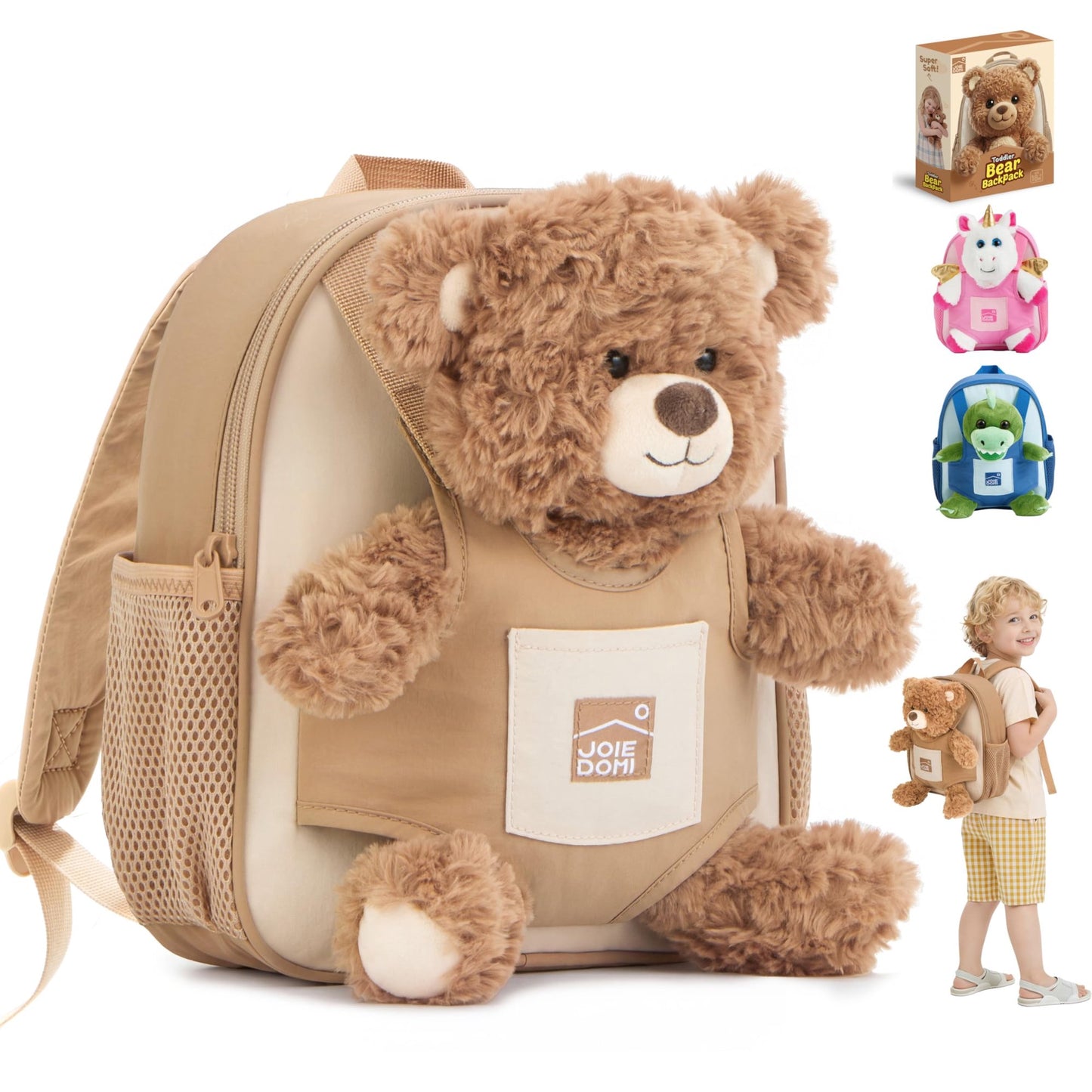 Joyfy Toddler Backpack with Unicorn Toys for 2 3 Year Old Girls, Soft Plush Unicorn Stuffed Backpack with Detachable Toy for 2 Year Old Girl Birthday Gift, Perfect for Daycare Preschool Travel