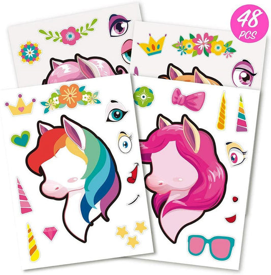 SYNCFUN 36 Sheets Make-a-Face Sticker Sheets, 1000+ Make Your Own Animal Mix and Match Stickers for Kids, Birthday Holiday Party Favor Craft Gifts for Toddlers, 9.8"x6.7"