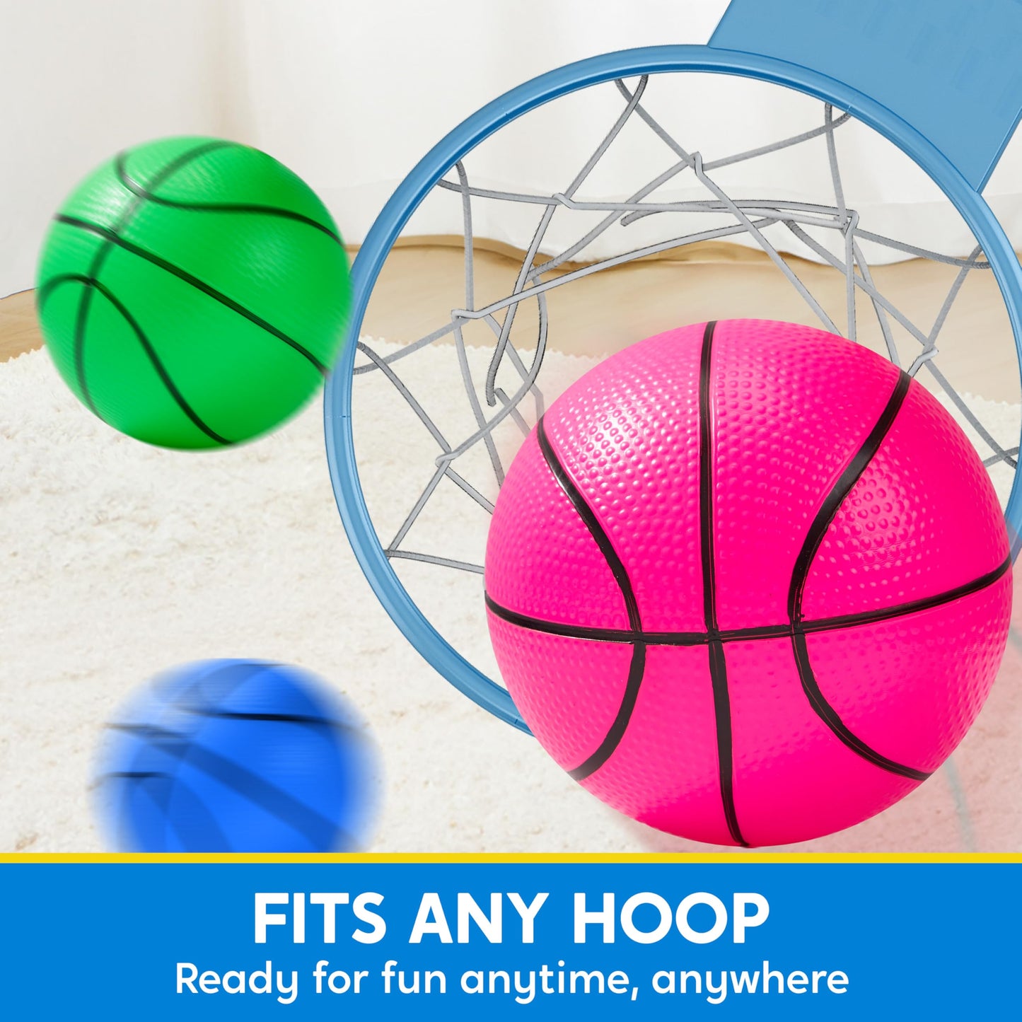 SYNCFUN 6 PCS Mini Basketballs, 5 inches Colorful Small Basketball for Basketball Hoop, Inflatable Rubber Ball, Sports Toys Gift for Toddlers and Teenagers (6 Colors)