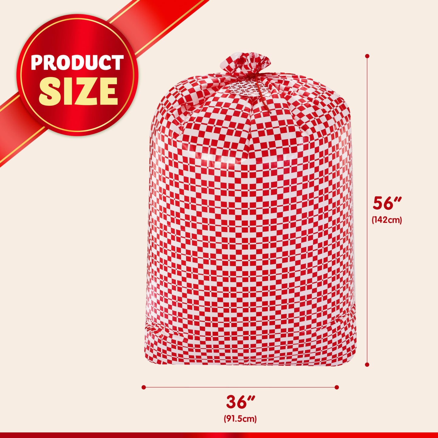 3 PCS 44 * 36 Jumbo Christmas Plastic Gift Bags, Extra Large Gift Bags for Xmas Presents, Huge christmas present Bags for Holiday Decorations, Toys, Carry-on Luggage and Christmas parties