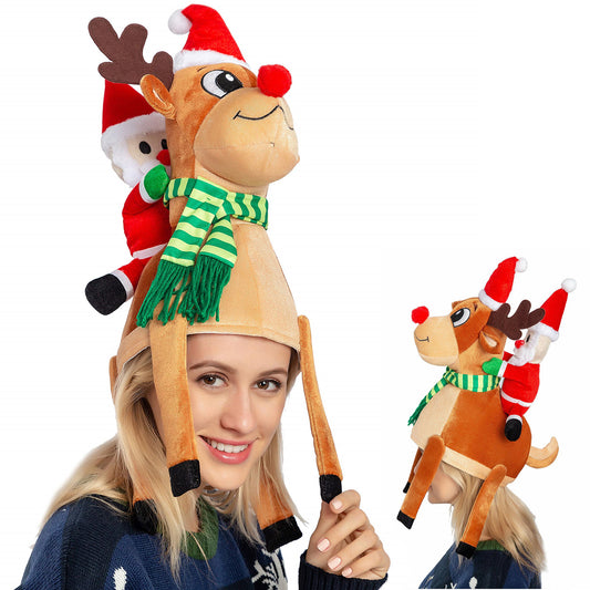 Joyfy Christmas Hat,Funny Hat Novelty Santa Hat Crazy Hats Reindeer Hat Christmas Party Cute Accessories