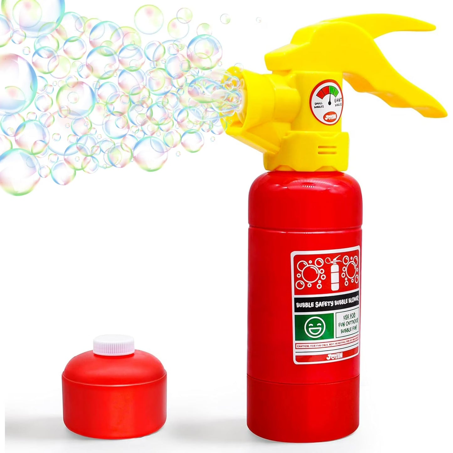 SYNCFUN Automatic Bubble Maker Fire Extinguisher Bubble Blower Machine with Solution for Kids, Summer Party and Birthday Gift