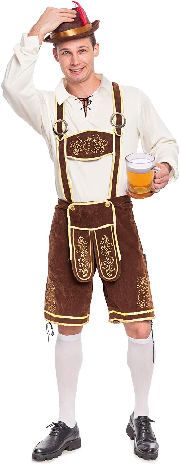 Spooktacular Creation Men’s German Bavarian Oktoberfest Costume Set for Halloween Dress Up Party and Beer Festival Size XL