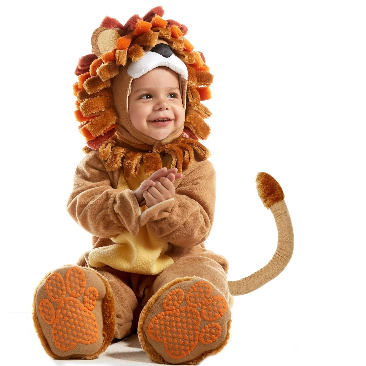 Spooktacular Creations Baby Realistic Lion Costume with Toy Zebra for Kids, Toddler Halloween Dress Up, Animal Themed Party