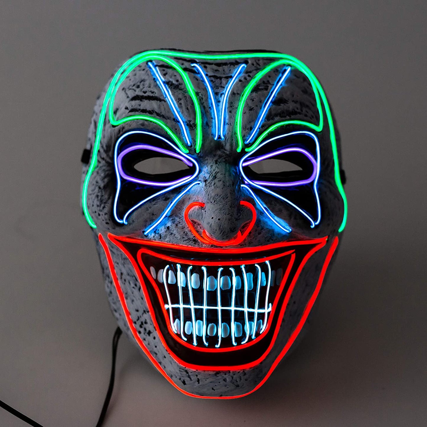 Spooktacular Creations Halloween Led Mask Clown Mask with 3 Lighting for Halloween Costume Party Supplies