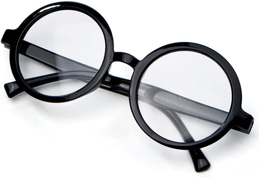 Spooktacular Creations Halloween Wizard Glasses,Wizard Round Glasses Costume Glasses,Halloween Black Circle Glasses Eyeglasses for Halloween Kids & Adults Costume Accessory Party Favor
