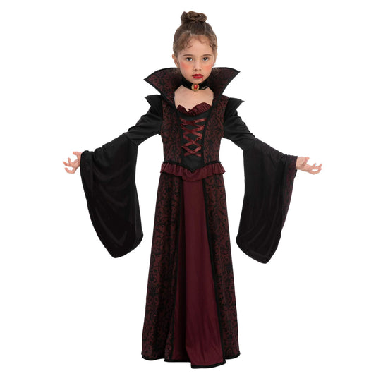 Spooktacular Creations Royal Vampire Costume Set for Girls Halloween Dress Up Party, Role-Playing, Carnival Cosplay, Vampire-Themed Party for 10-12 Years Old