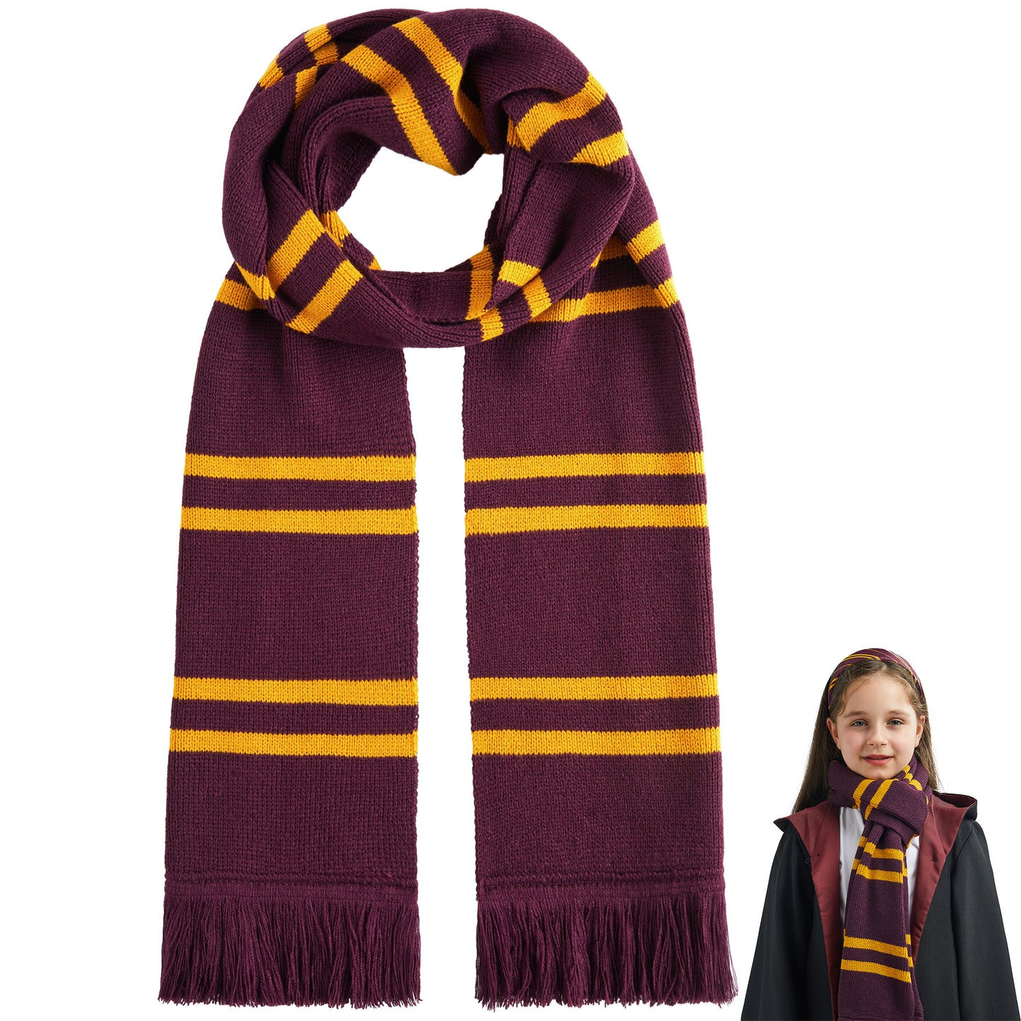 SYNCFUN 1 Pcs Halloween Wizard Costume Accessories Set with Scarf,Witch Scarf Cosplay Accessories for Kids and Adults Dress Up