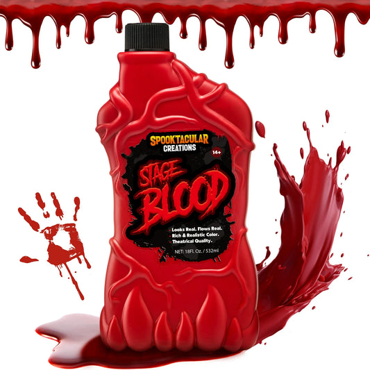 Joyfy 18 oz Halloween Fake Blood,Vampire Blood Makeup Bottle,Halloween Blood Zombie Makeup,Vampire Makeup Kit for Adults,Halloween Costume Vampire Accessories