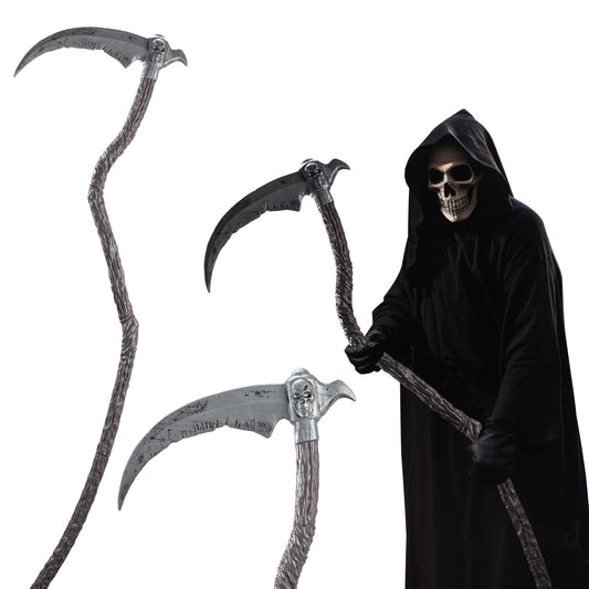 Joyfy 55inch Grim Reaper Scythe Halloween Accessories,Scythe Prop for Halloween Party Pretend Play Grim Reaper Costume,Halloween Dress Up