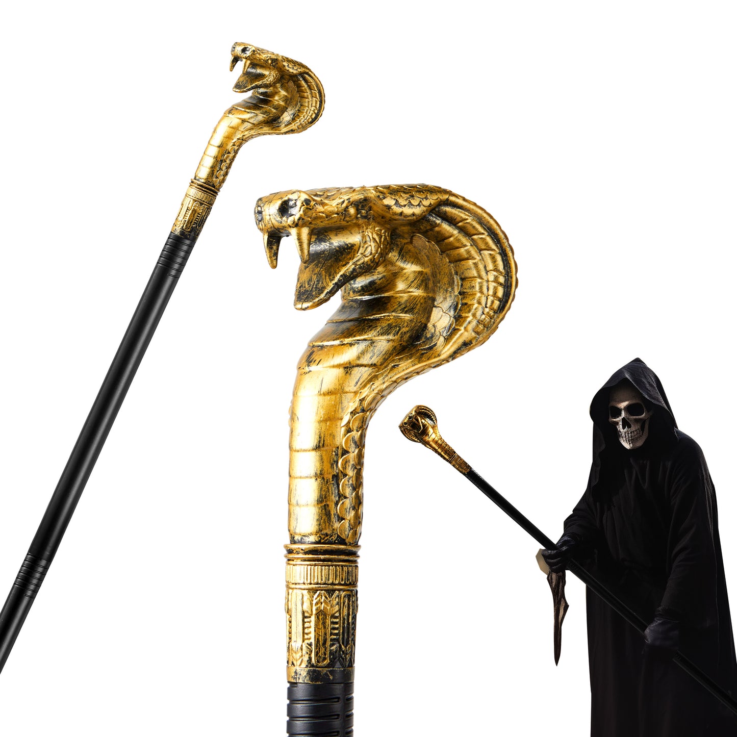 Syncfun Halloween Staff Costumes Walking Canes Walking Stick for Medusa Costume Egyptian Costume Snake Costume for Photo Prop Accessory Decorations,Halloween Dress Up Parties