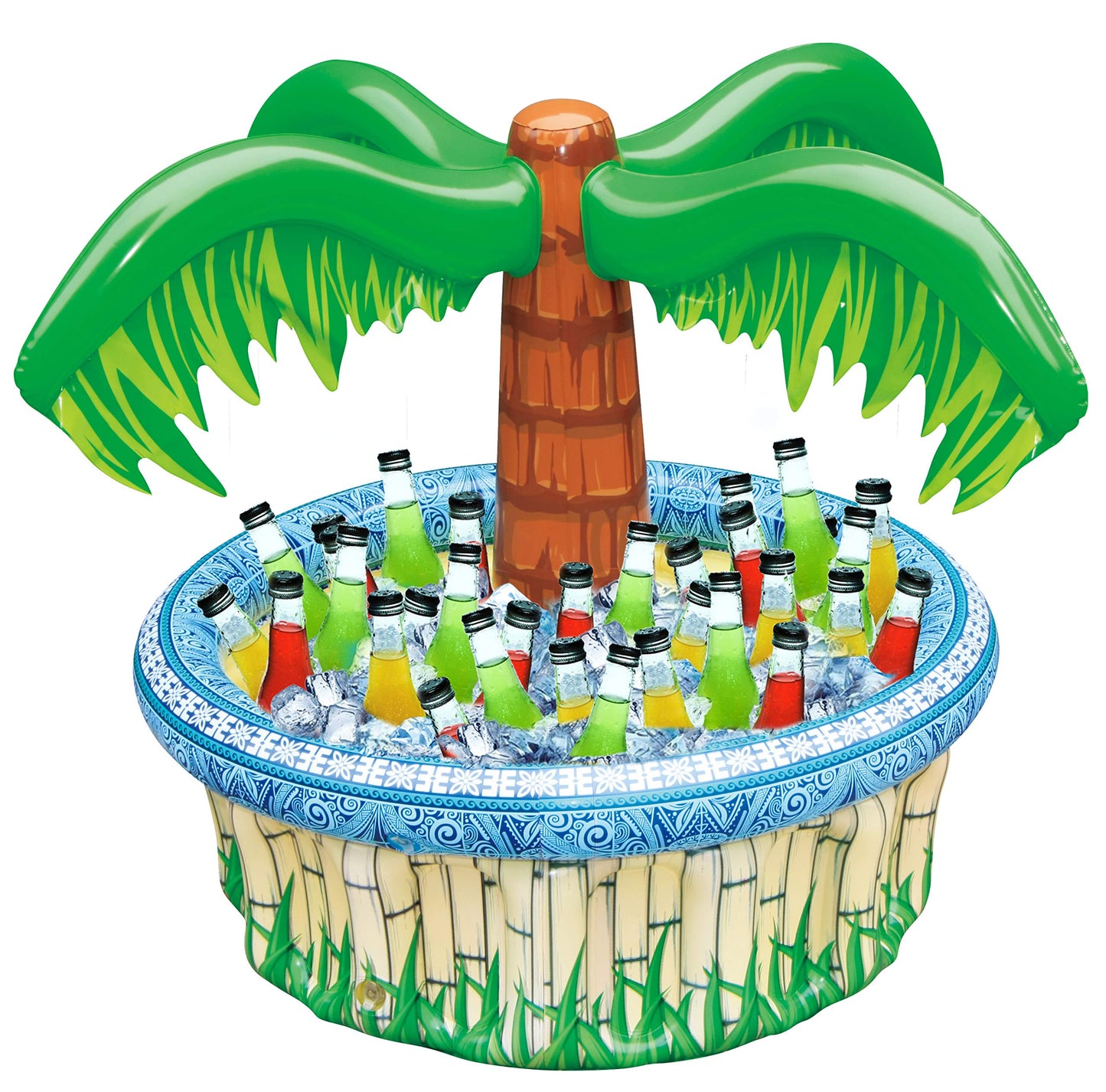 Syncfun Inflatable Palm Tree Cooler, 28" Inflatable Drink Cooler Luau Hawaiian Party Decoration, Beach Pool Party Supplies Accessories