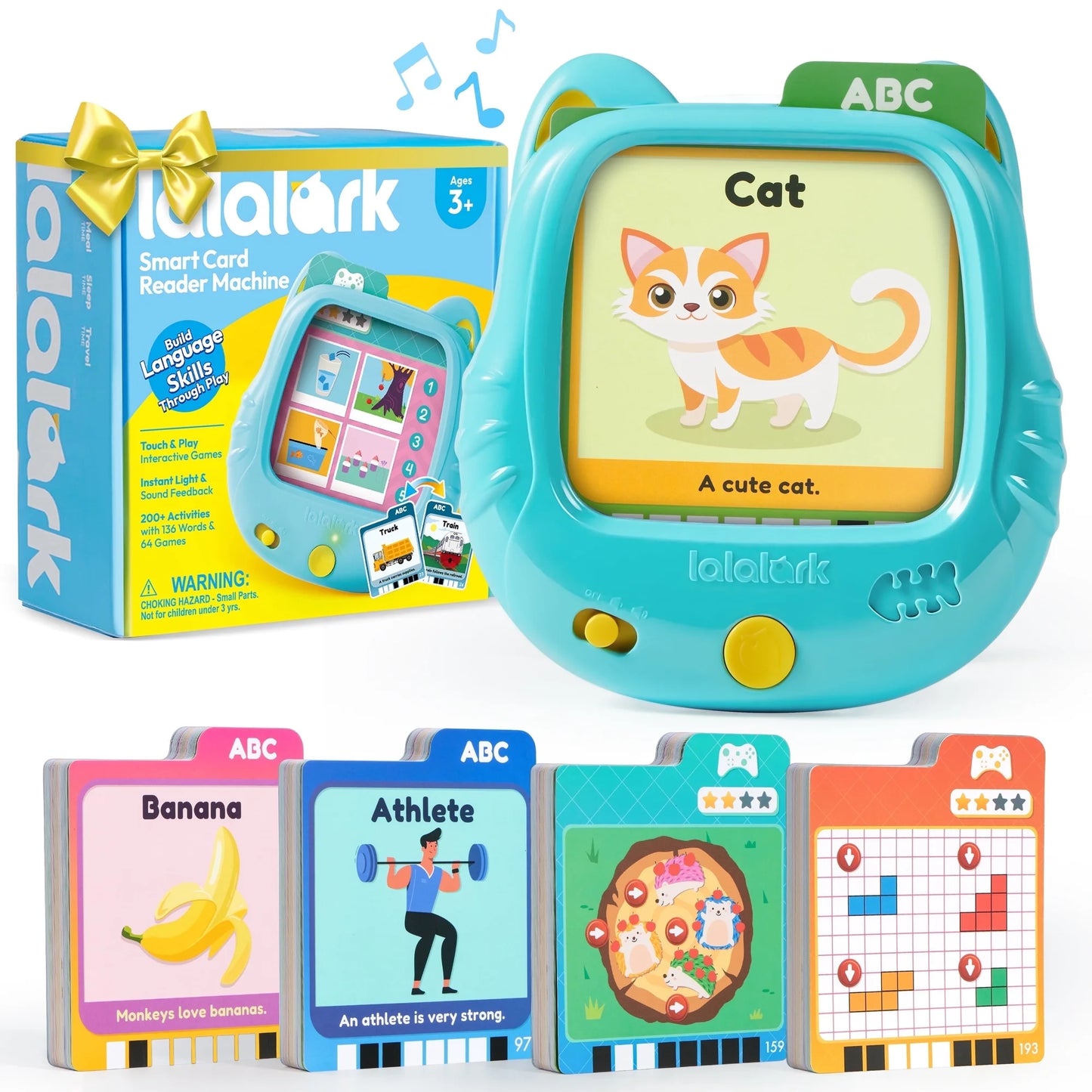lalalark Talking Flash Cards,Kids Learning Toys,Educational Interactive for Toddlers, Speech Therapy Toys,13 Word 6 GamesTheme, with 200 Playful Cards